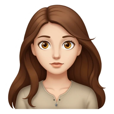 Femme à la peau claire et aux yeux marron. Elle a les cheveux long et de couleur châtain. Elle cherche quelque chose  sticker