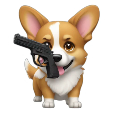Corgi with a gun sticker