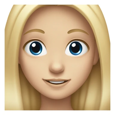 smiling girl with long hair and blue eyes sticker