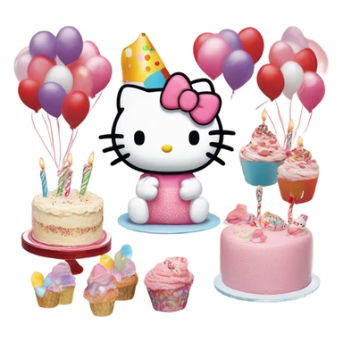 Hello Kitty birthday party ￼ sticker