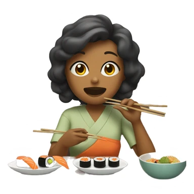 mom eating sushi sticker