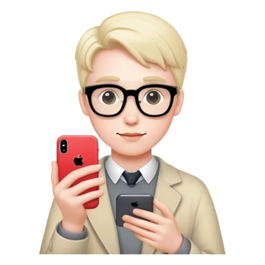 Nerd with iPhone  sticker