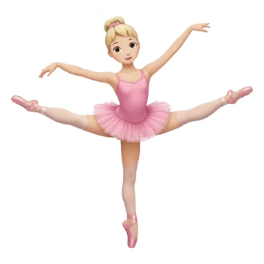 aestethic blonde girl doing ballet, with a pink tutu, bun, with a leg on the floor, and the other one in the air sticker