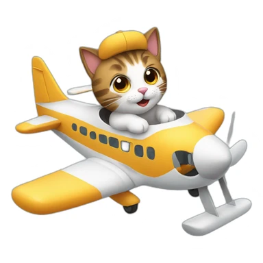Cat flying a plane sticker
