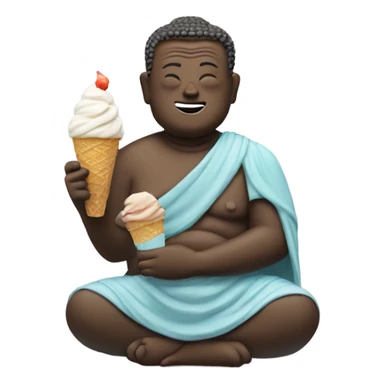 Buddah eating ice cream sticker
