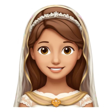 White tanned skin bride with brown hair with a chin on her face sticker