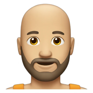 Bald man with 3 days beard sticker
