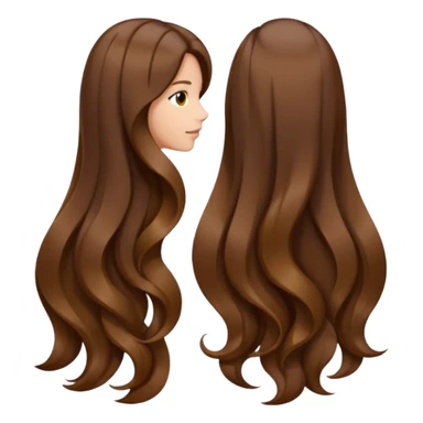 back view of long brown hair sticker