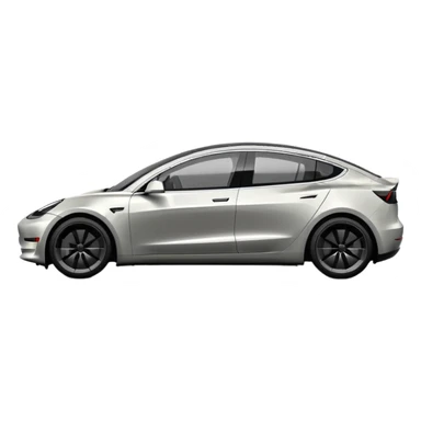 tesla model 3 performance com puxadores das portas pretos e rodas com jantes cinzentas  sticker