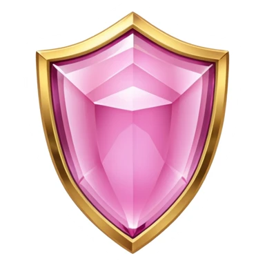 Pink crystal shield golden border sticker