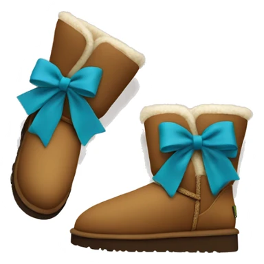 ankle ugg boots from aerial view with bows sticker