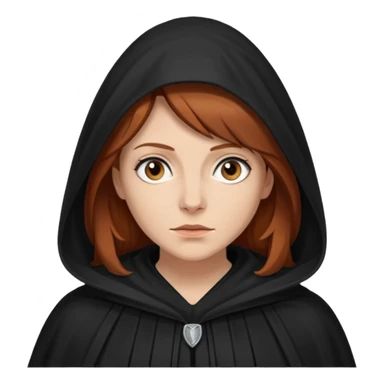 A white woman with brown/auburn hair robed like she's a Traitor in the tv show The Traitors sticker
