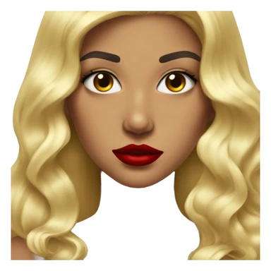 Blonde baddie with red lipstick with a bitchy look iconic sticker