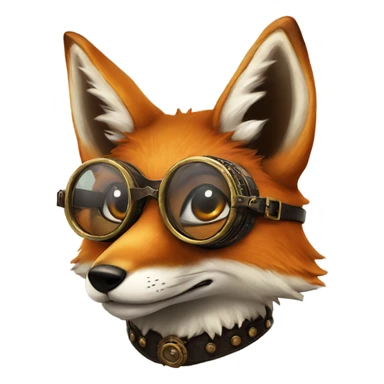 fox with glasses steampunk sticker