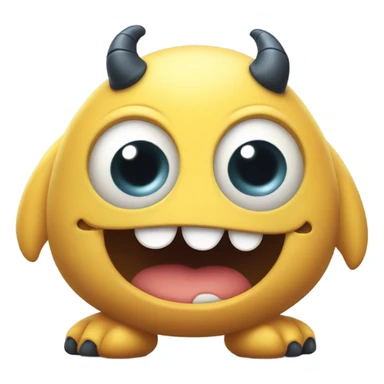 kind funny yellow baby monster sticker