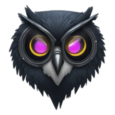 dark cyberpunk owl sticker