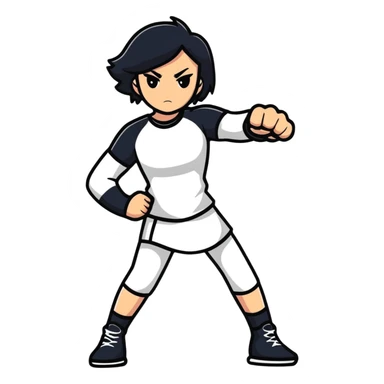 girl with fierce pose sticker
