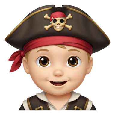 cute 1 year old pirate baby sticker
