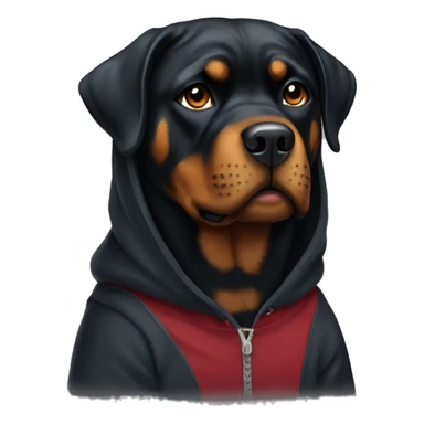 Rottweiler wearing hoodie sticker