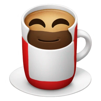 coffee with art in red mug sticker