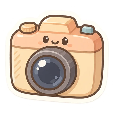 chibi sticker-style camera, cute and exaggerated sticker
