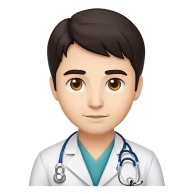 create me a doctor emoji with dark hair sticker