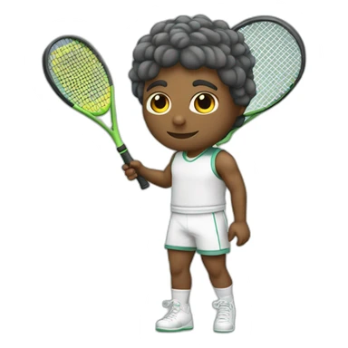 Kawaii Conquistadores with tennis racket sticker