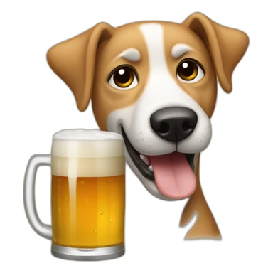 drunk dog drinking a beer sticker