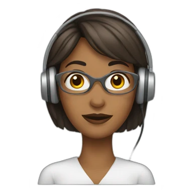 woman with headset sticker