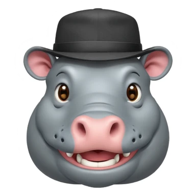 hipoptamus wearing hat sticker