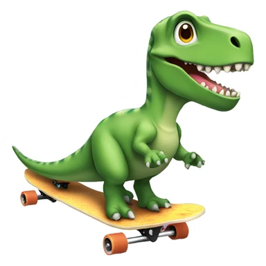 Dinosaurus op een skateboard  sticker