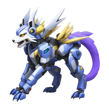 WereGarurumon-Renamon-Medabot-Mecha full body sticker