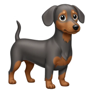 Teckel mini black and grey sticker