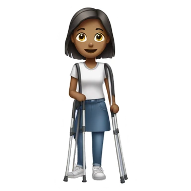 Girl on crutches sticker