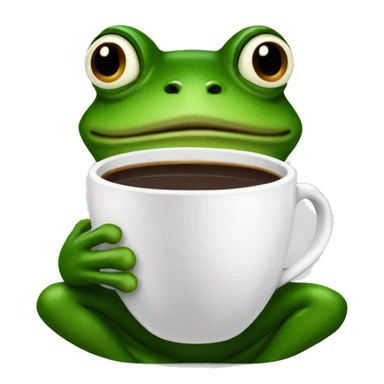 business frog drinking coffee sticker