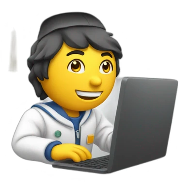 3d college working on pc sticker