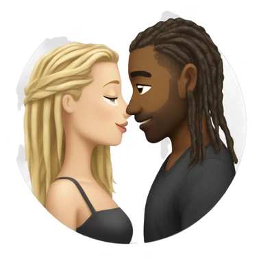 white girl with blonde hair kissing a light skin man with blonde dreads  sticker
