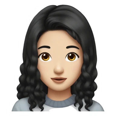 hailey kim korean black hair  sticker