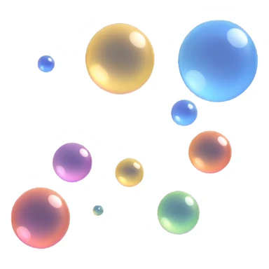 white soap bubbles sticker