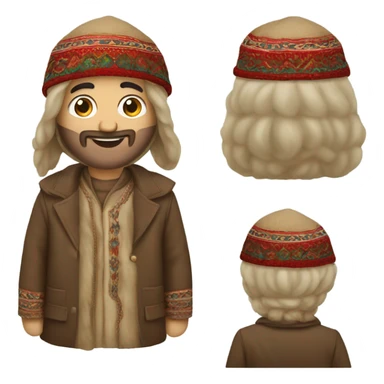emoji of a guy in azerbaijani papaq sticker