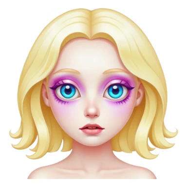 Psychedelic girl with large glistening eyes, ultra realistic details sticker