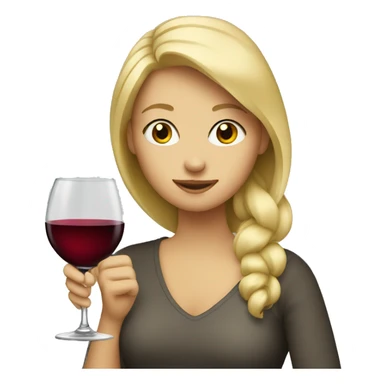 Blonde girl drinking wine  sticker