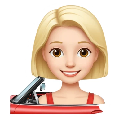 girl in cabriolet  sticker