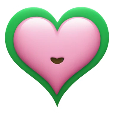 Pink and green heart sticker