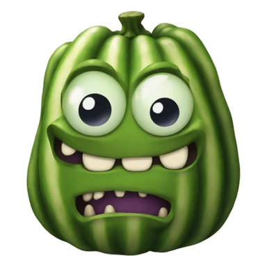 Monster with giant pickles sticker