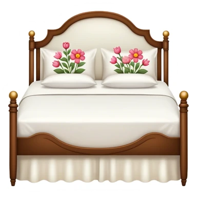 Vintage bed with flower design sticker