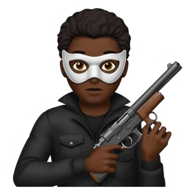 Black man with face and mask and gun  sticker