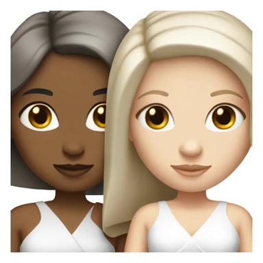 Two brunette white girls in pretty white dresses  sticker