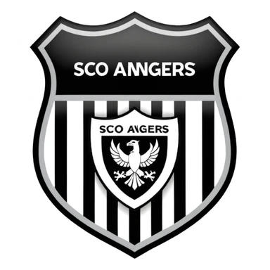 Football club SCO Angers logo, black and white striped shield with 1919 year, sports team emblem sticker