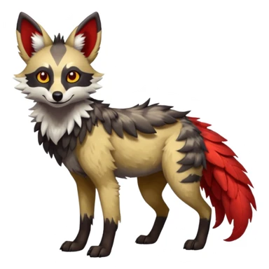 Silvally-Aardwolf-Maned-Wolf-Trico-Genet-fusion-animal-hybrid-creature, full body sticker